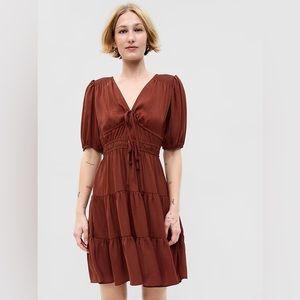 GAP Tie-Front Tiered Mini Dress